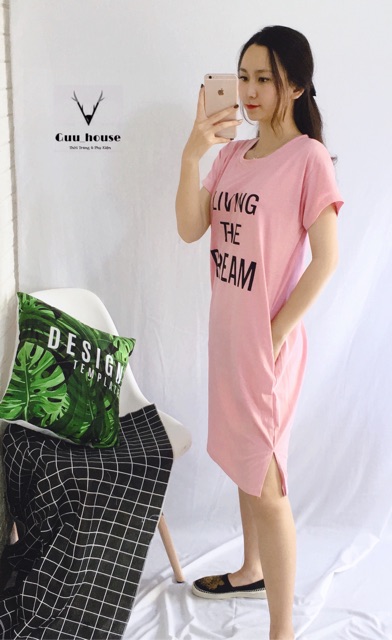 Váy suông túi eo Living form to chất đẹp