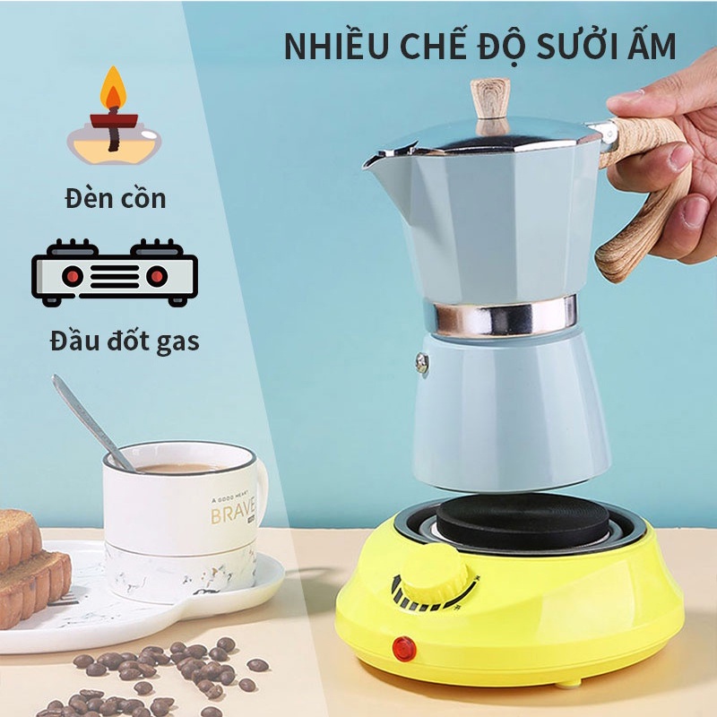 Bình pha cà phê moka 300ml ​Ấm pha cà phê moka Moka Pot Chất lượng cao có thể pha cà phê cappuccino/macchiato/latte