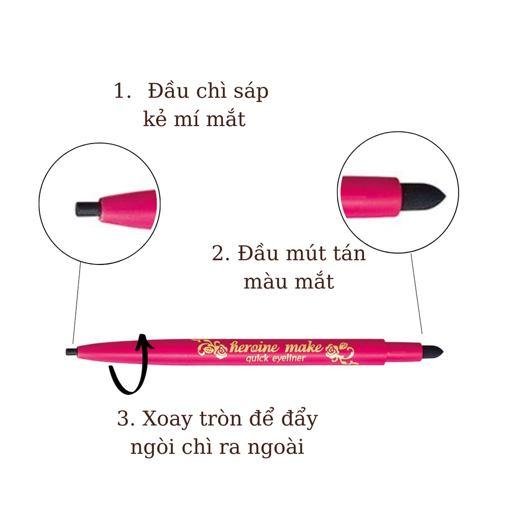 Chì kẻ mắt Kiss me không trôi Heroine Make Quick Eyeliner N 0.1g