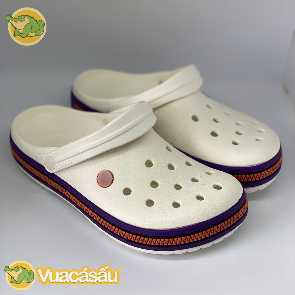 Dép CROCS BAND ZIPPER Nam Nữ màu Trắng, Form đẹp, Mềm Nhẹ và Êm Ái, Không mùi, chống trơn trượt  - Vua Cá Sấu