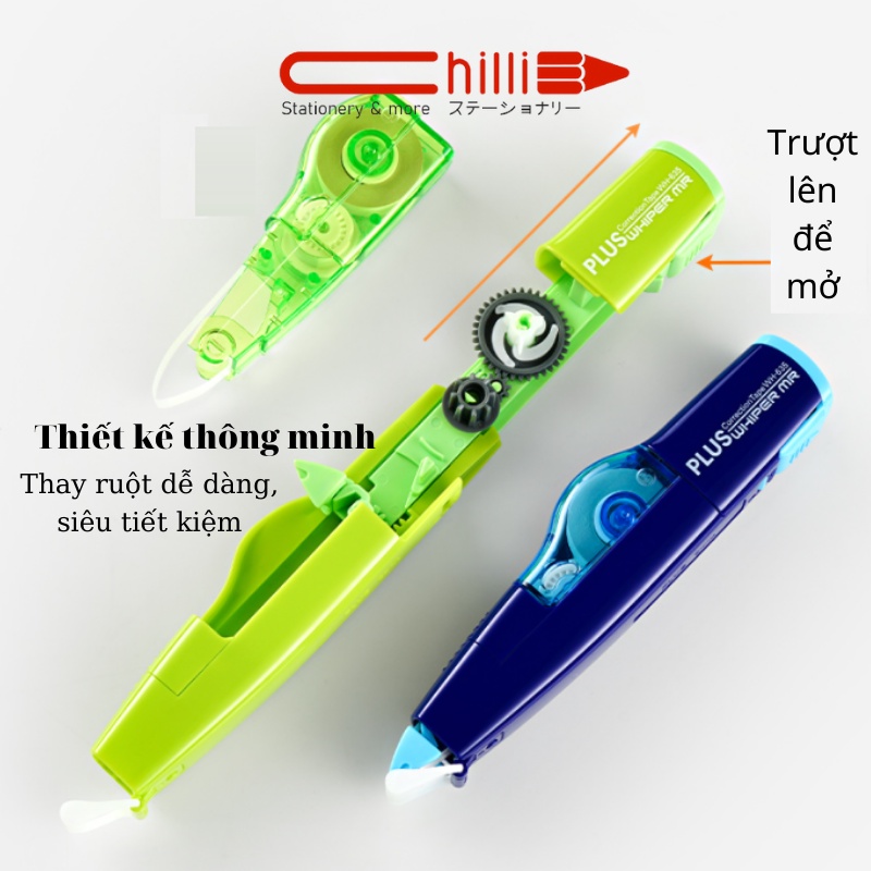 Băng xóa Plus MR thay được ruột dễ dàng, siêu nhiều màu sắc xinh xắn CHILLI