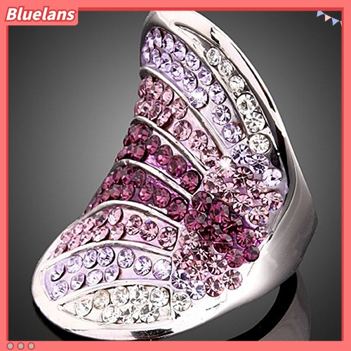 Nhẫn mạ bạc khảm kim cương giả thời trang sang trọng cho nữ