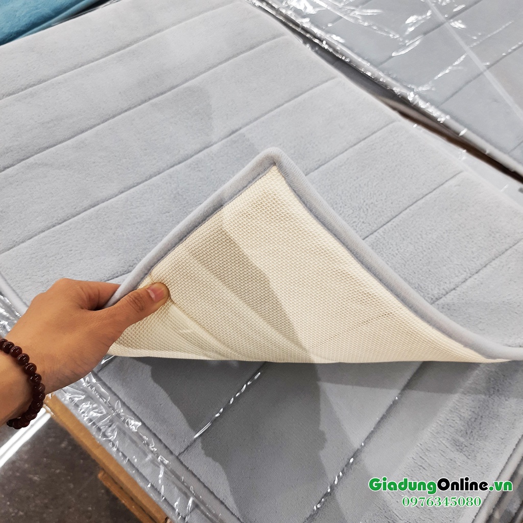 Thảm chùi chân Lock&amp;Lock Memory Foam MAT510 (61cm x 43cm) màu ghi