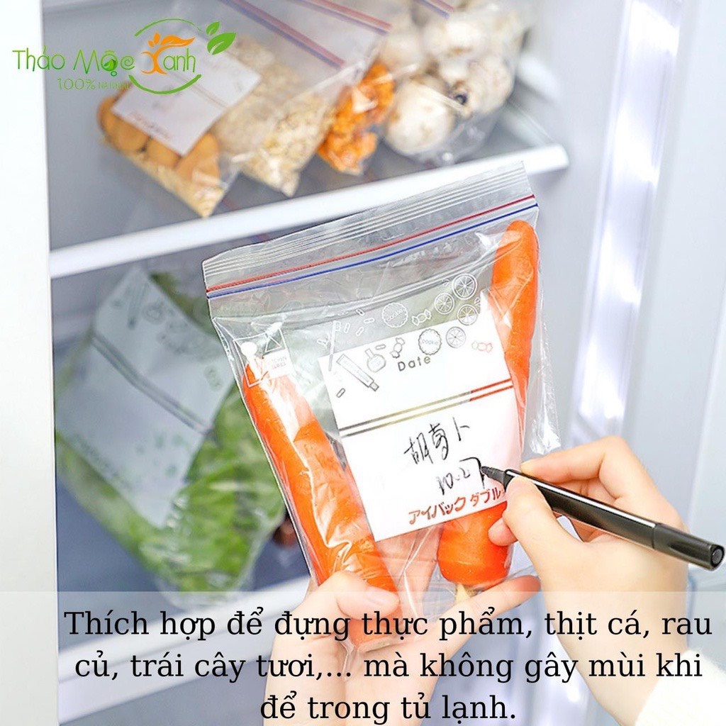 Sét 3 Túi Zip Đựng Thực Phẩm Tủ Lạnh