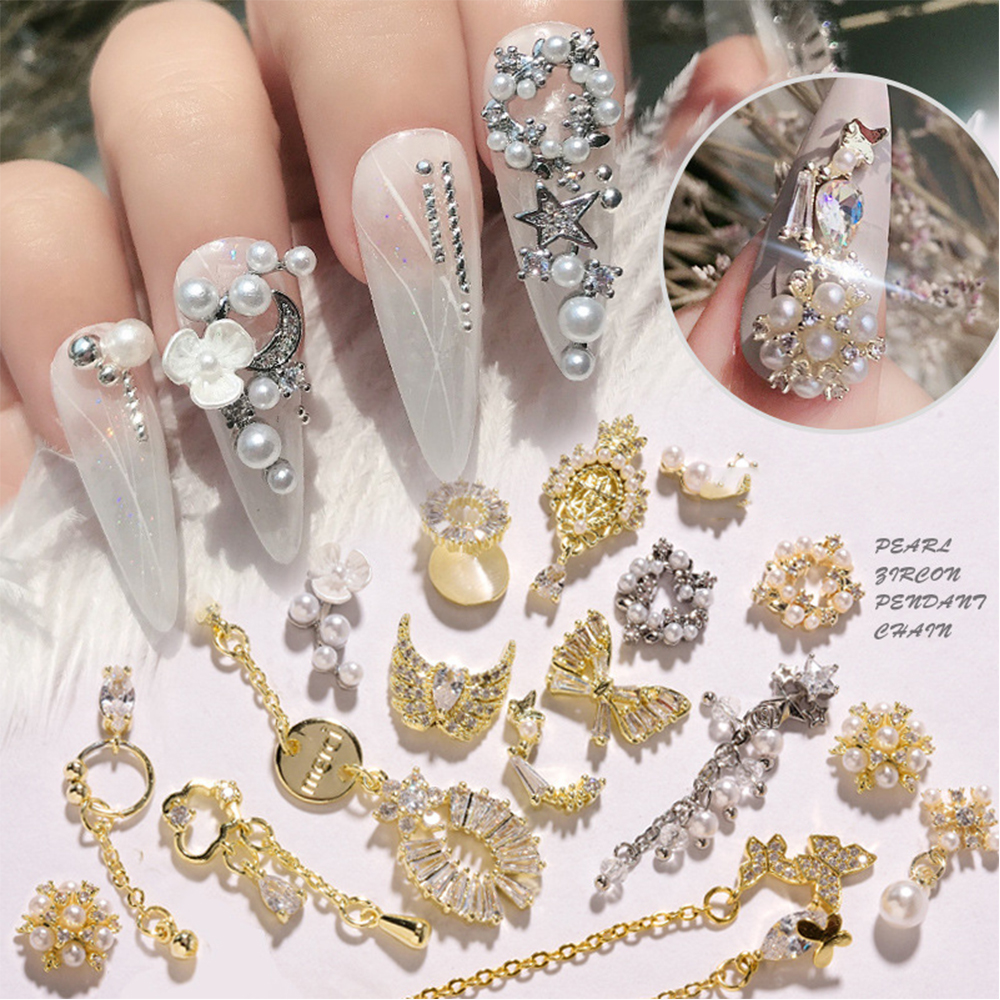 [Hàng mới về] Phụ kiện trang trí móng tay 3D phong cách thời trang nhiều kiểu tùy chọn
