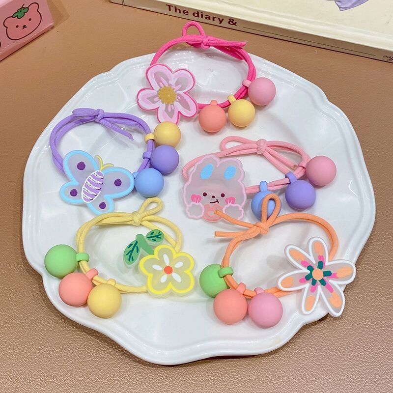 Dây Buộc Tóc Cao Su Co Giãn Đính Hoa Nhỏ Dễ Thương Cho Bé Gái