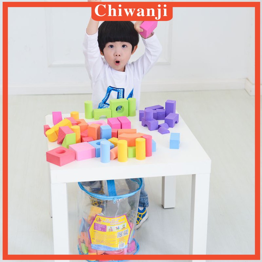 [CHIWANJI] 50pcs Kid Soft & Safe Foam Building Block Baby Educational Assembly Toy Gift