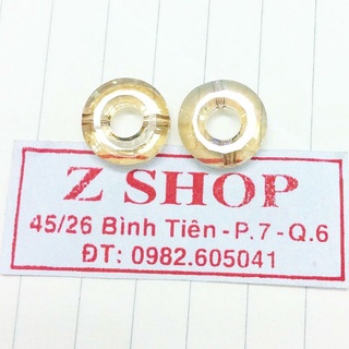 Hạt pha lê Áo cao cấp tròn lỗ xỏ ngang 12 mm