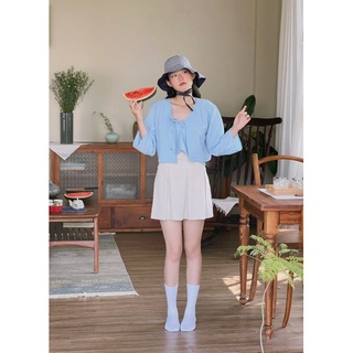 Set áo MIMI - Chân váy xếp ly (có may bigsize)