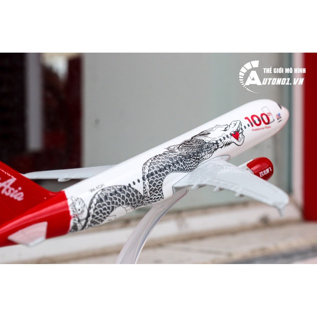 MÔ HÌNH MÁY BAY MALAYSIA AIR ASIA DRAGON 16CM EVERFLY 6854