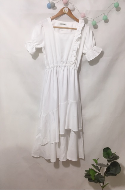 🎀Đầm trắng xòe cổ vuông bèo siêu xinh cực phẩm_[kènh ảnh thật] | BigBuy360 - bigbuy360.vn
