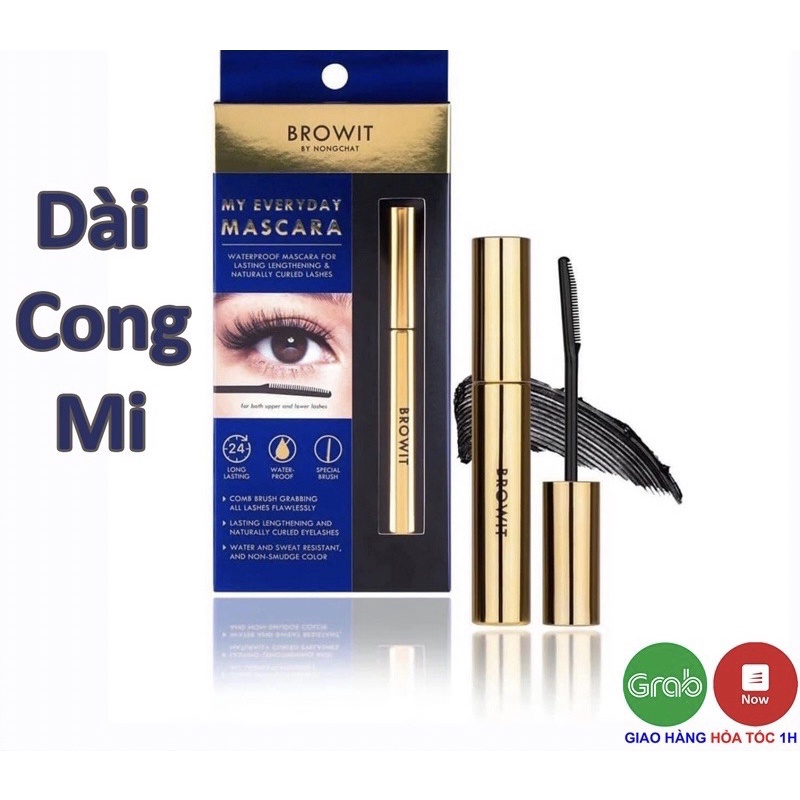 Mascara Browit Nongchat Thái Làm Dày Dài Mi Chuyên Dụng Cho Makeup Mascara Thái Lan Chống Nước