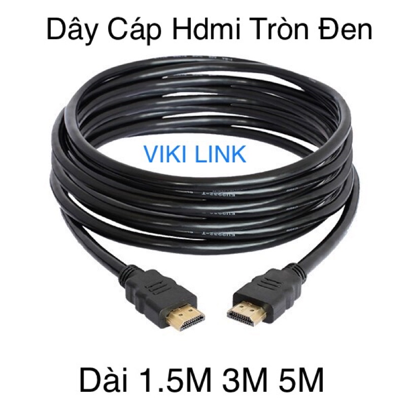 Dây Cáp Hdmi 5m 3m 1.5m Tròn Đen - Dây Cáp Kết Nối 2 Đầu Hdmi