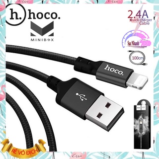 Cáp sạc nhanh 2.4A ,dây dù Hoco X14 dài 1M sạc nhanh cho Ip chính hãng
