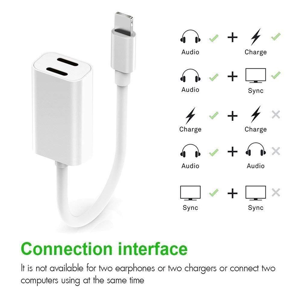 Đầu Chia Cổng Sạc Và Tai Nghe 2 Trong 1 Tiện Dụng Cho ip