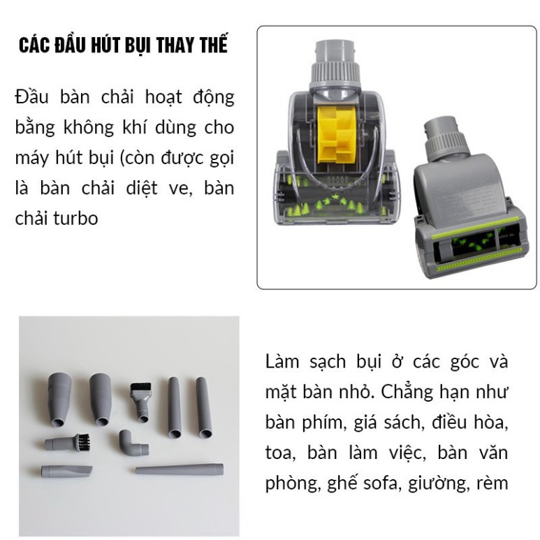 Máy hút bụi cầm tay Cát Á, lực hút bụi cực mạnh, 10 đầu hút tiện lợi cho mọi địa hình