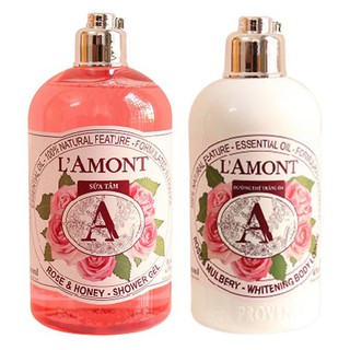 Combo Sữa tắm 500ml và Dưỡng thể 250ml LAmont En Provence Hương Hoa Hồng