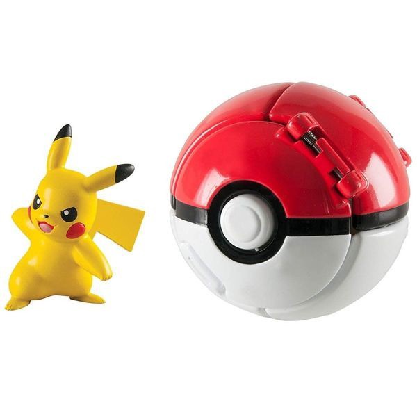 Đồ Chơi Quả Bóng Nảy Throw and Pop Poke Ball Mô Phỏng Trận Chiến Pokémon Pikachu Tomyy (Tặng Bộ Bài Pokemon Cao Cấp)