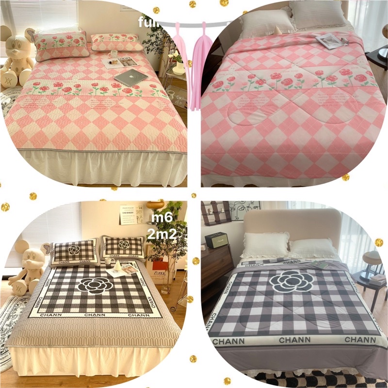 BỘ CHIẾU ĐIỀU HOÀ KÈM CHĂN ĐỒNG BỘ (sét gồm 1 chiếu ,2vỏ gối và 1 vỏ ôm)