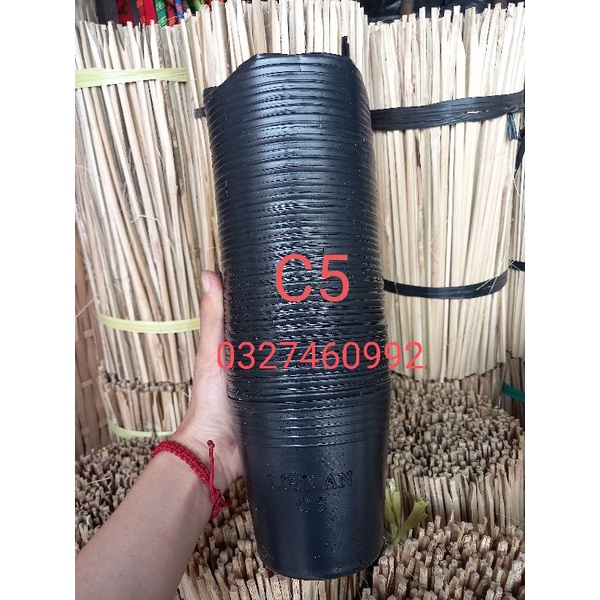 Chậu nhựa đen C5 Trồng cây