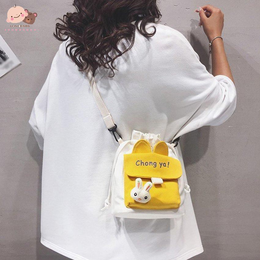 Túi đeo chéo vải canvas mẫu 2020 thiết kế phong cách Hàn Quốc kiểu dáng thời trang cho nữ
