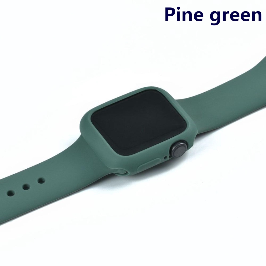 Ốp silicone mềm màu trơn cho đồng hồ thông minh Apple 42mm 38mm 40mm 44mm Iwatch Series 5 3 2 1