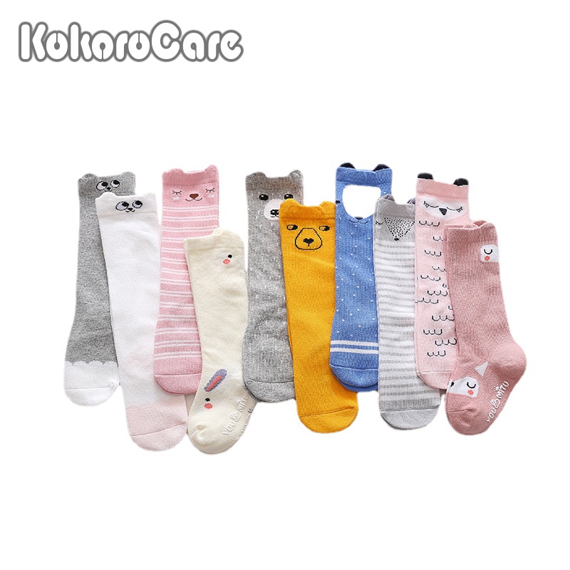 Vớ KOKOROCARE cotton cổ cao họa tiết hoạt hình cho bé 0-2 tuổi