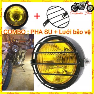 ⭐⭐⭐⭐⭐[COMBO] ĐÈN PHA ĐỘ CAFE RACER + KHUNG LƯỚI SẮT LẮP NGOÀI BẢO VỆ GÁO ĐÈN PHA | CAFERACER STORE