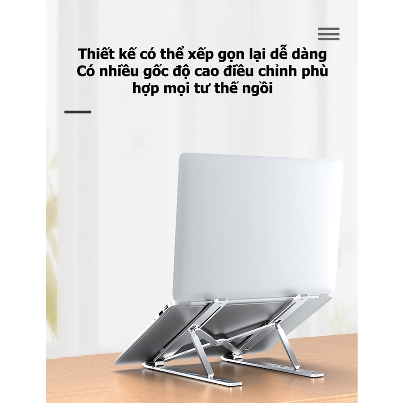 Giá đỡ laptop,ipad, macbook, kệ đỡ máy tính nhôm cao cấp kèm túi đựng, hỗ trợ tản nhiêt, gấp gọn -HAO Store