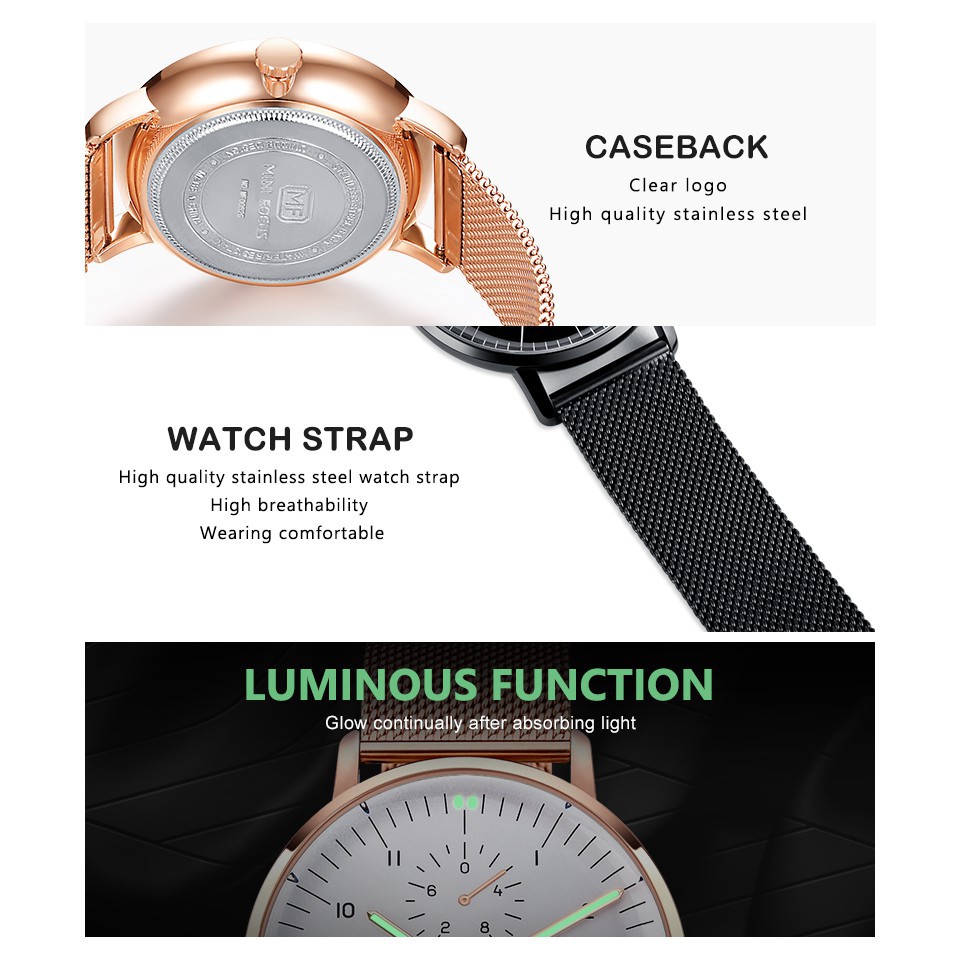 ĐỒNG HỒ NAM MINI FOCUS 0052 DÂY LỤA THÉP CAO CẤP, KIỂU DÁNG HIỆN ĐẠI Bán lẻ giá sỉ