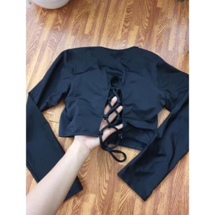 Áo Bơi/ Áo Tập/ Thể Thao Nữ Tay Dài Săn Mút Ngực (phom crotop thiết kế lưng Đan dây cực đẹp ) sexy  ྇ '  ཾ ་ ་ | BigBuy360 - bigbuy360.vn