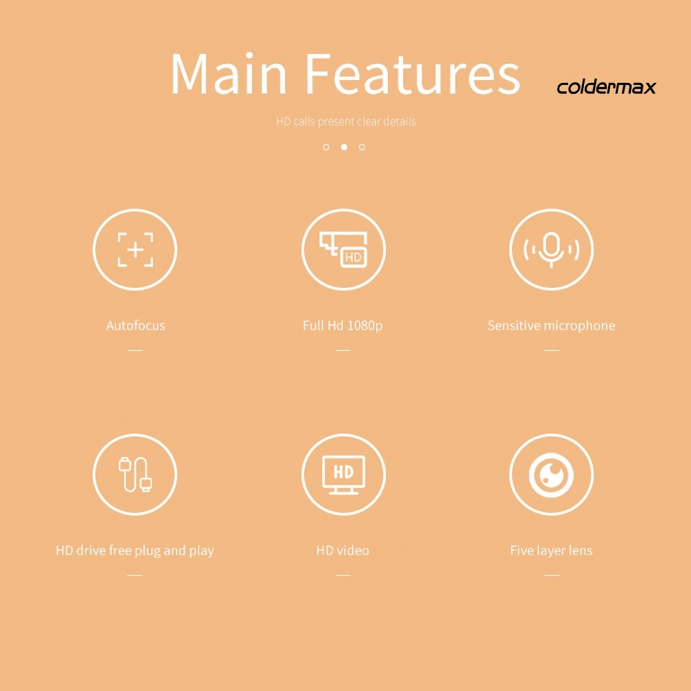 Webcam USB độ nét cao có micro dùng để livestream dành cho máy tính bàn/máy tính xách tay