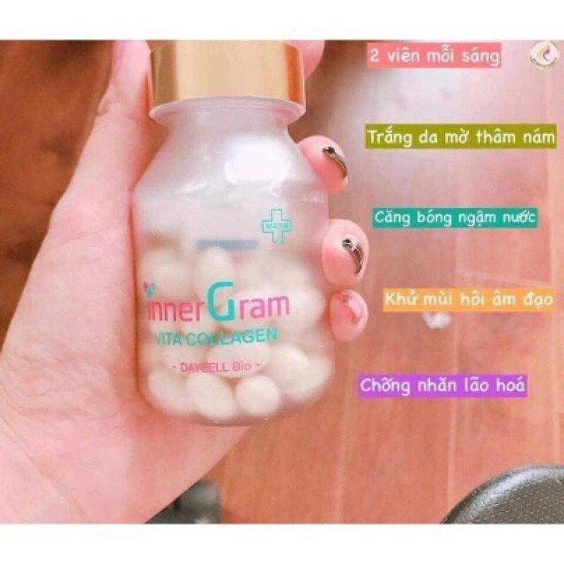 Vien uông trắng da cấp nước inner gram vita collagen daycell