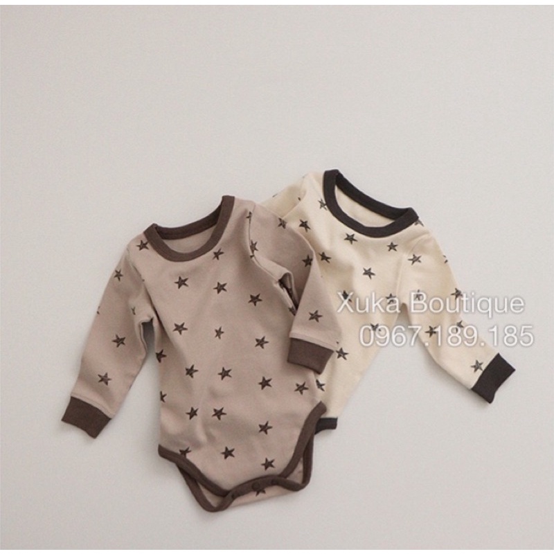 Bodysuit Dài Tay Kèm Quần Hình Sao Trăng Cao Cấp Cho Bé 0-2 Tuổi Style Hàn Quốc Cotton Dài Tay Thu Đông Cực Đẹp