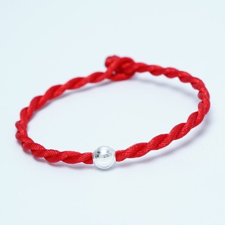 Vòng tay sợi chỉ đỏ mix Bi bạc 925 may mắn Minh Thoa Jewelry dây lụa xoắn, xinh xắn