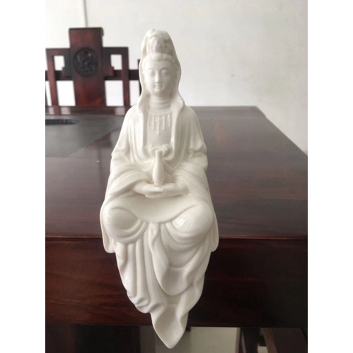 Tượng Phật bằng Gốm Sứ 🎁FREESHIP🎁 Tượng Phật Quan Âm Di Lặc bằng Gốm Sứ có vòng đèn LED sáng