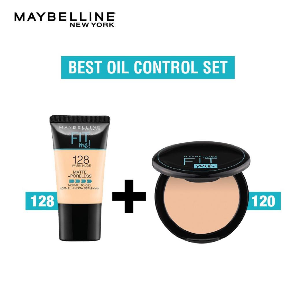 (hàng Mới Về) Phấn Nền Maybelline Fit Me Lì & Se Khít Lỗ Chân Lông (128) + 12h Kiềm Dầu (120)