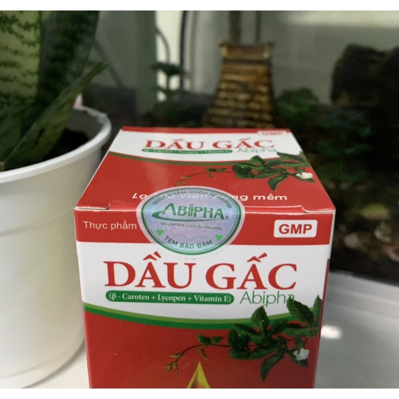 Dầu Gấc Abipha - Bổ Sung Vitamin A - Hỗ Trợ Cho Người Thị Lực Kém Và Quáng Gà lọ 100 viên