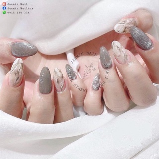 [Mã NHUQAD giảm 10% đơn 100k] [ Nail box ] Nailbox móng úp thiết kế sẵn mắt mèo kim cương vân đá