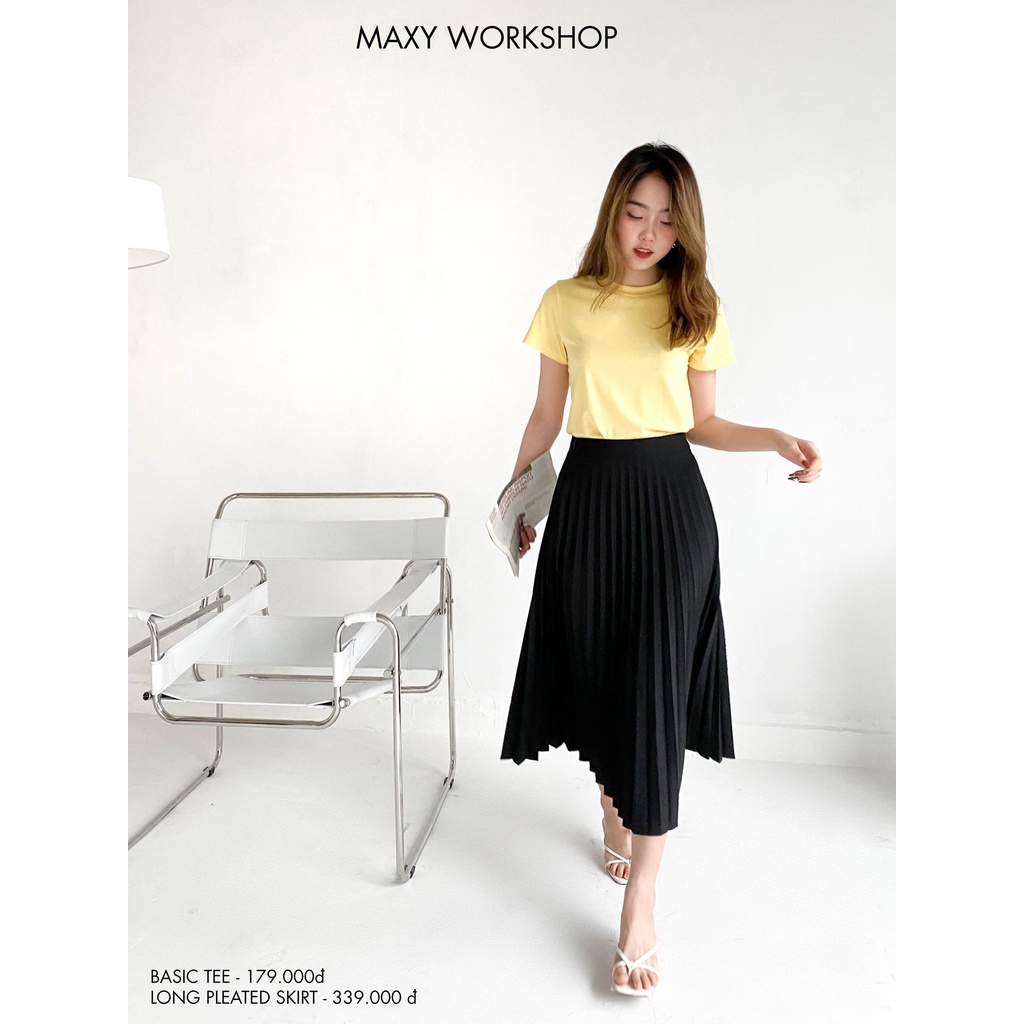 [Mã SKAMFSW175 giảm 10K đơn 50K] Áo thun nữ cổ tròn basic tee Maxy Workshop