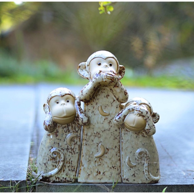 Thú gốm decor tam không