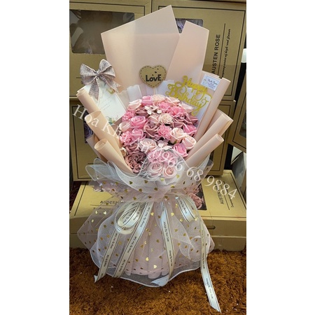 Bó hoa Sáp mix cao cấp. Bền vĩnh cửu. KT 45 x 70cm