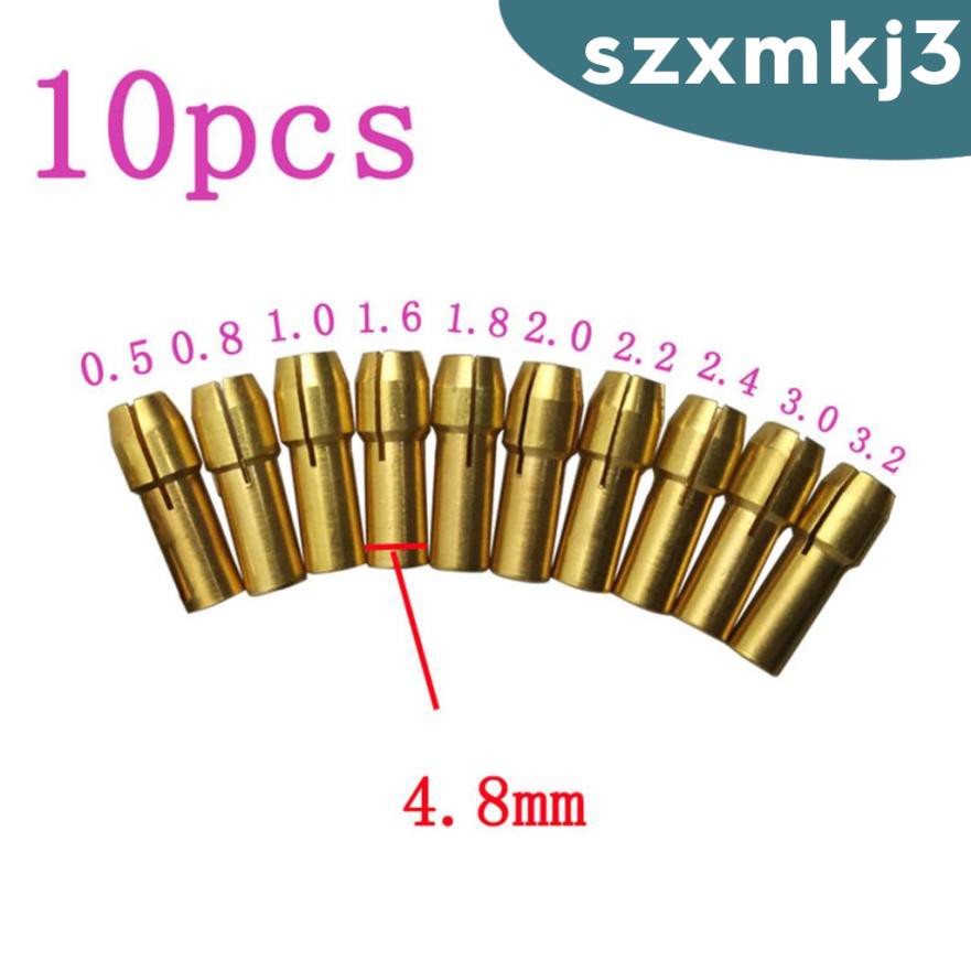10 Đầu Kẹp Mũi Khoan Điện Mini 0.5-3.2mm 4.8mm