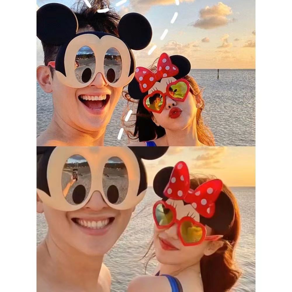Kính Mát Hình Nơ Minnie Mickey Dễ Thương Vui Nhộn Dành Cho Tiệc Sinh Nhật
