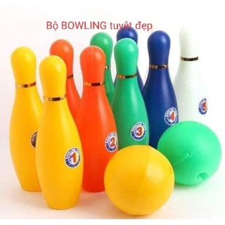 Đồ chơi bowling gồm 10 trụ và 2 trái bóng