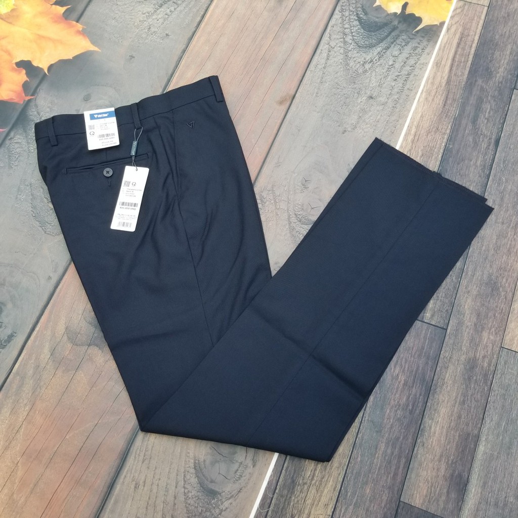 Quần tây nam Việt Tiến màu XANH ĐEN trơn - phom suông REGULAR- có ly và không ly- SHOP HỨA