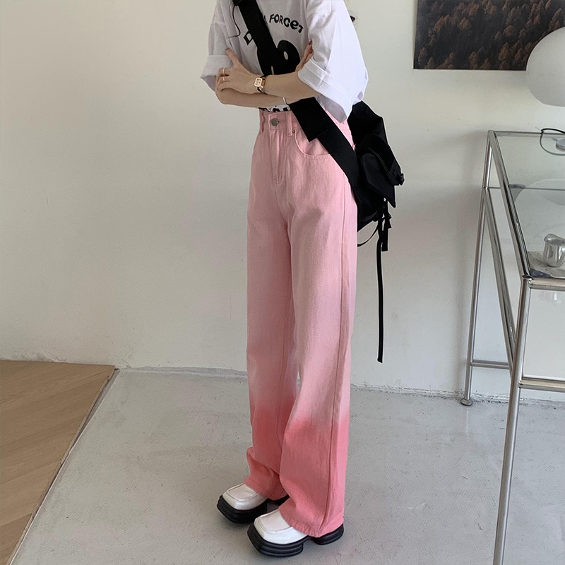 Quần Jeans Nữ Lưng Cao Màu Gradient Thời Trang Hàn Quốc Mới