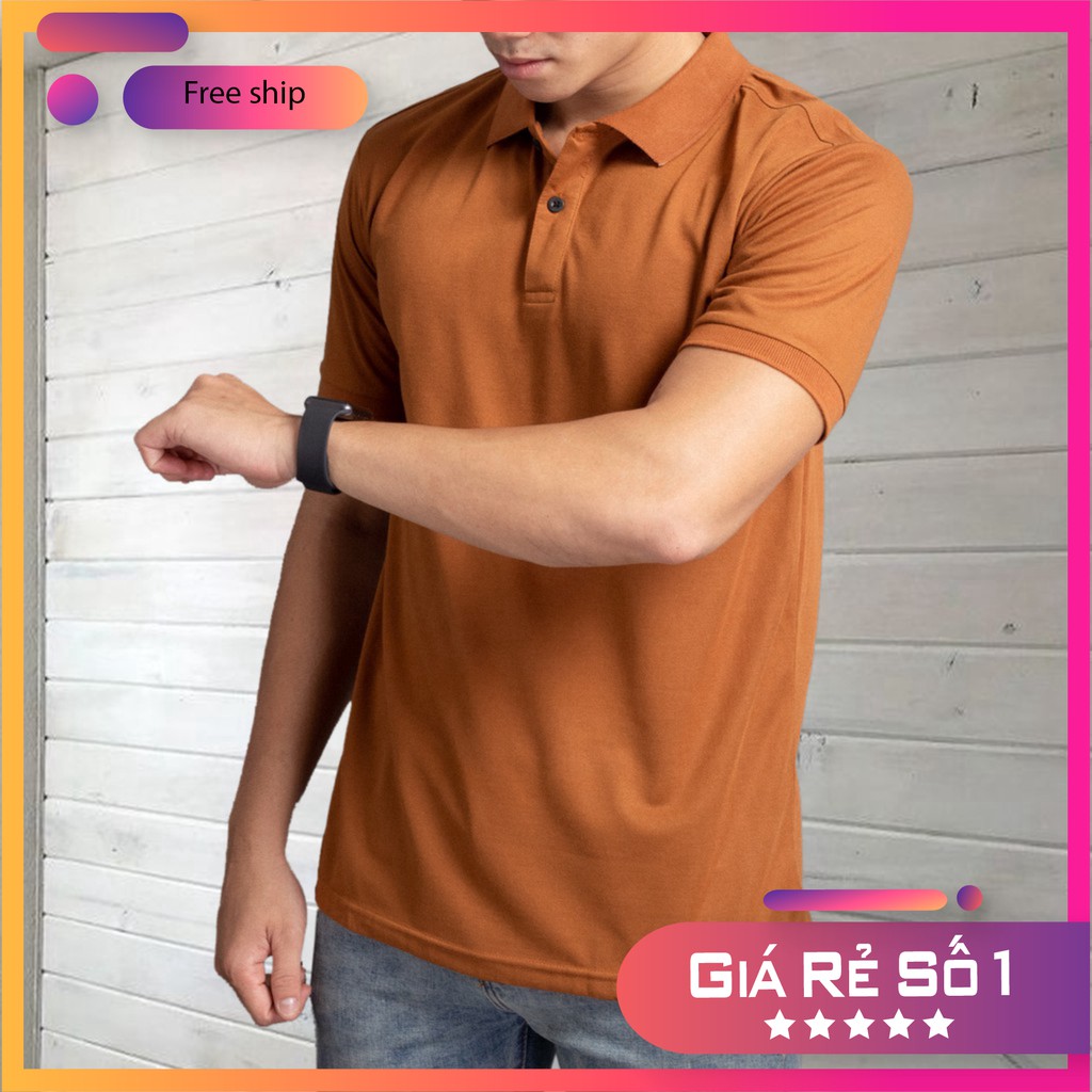 Áo Thun Polo Nam Cổ Bẻ (Vàng Bò) Hot Trend Mẫu Mới