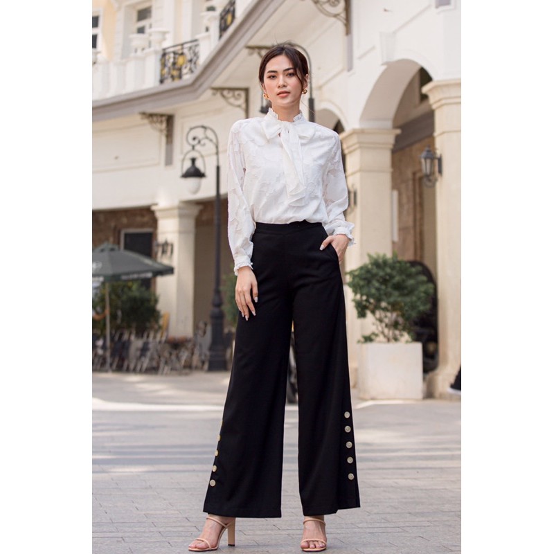 Quần  suông clothesrack đính nút hông Milan