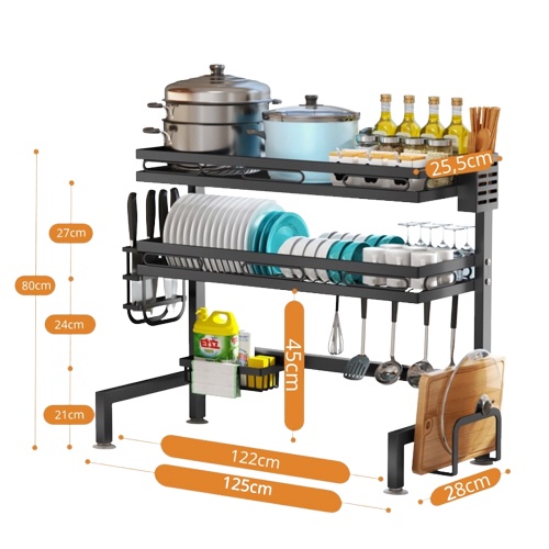 Kệ Úp Bát Chén Đĩa Nhà Bếp Đa Năng Chất Liệu Carbon Sơn Tĩnh Điện Cao Cấp - Giá Úp Bát Đĩa Gia Đình Thông Minh Hiện Đại